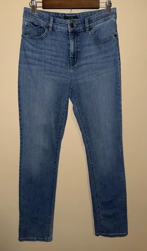 Lauren Ralph Lauren Womens High Rise Straight Leg Blue Jeans Medium Wash Size 10 thumbnail 1