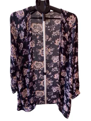Billabong Floral Open Kimono Cardigan | Navy | Size M/L thumbnail 8