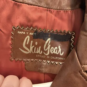 Vintage Skin Gear Brown Napa Leather Trench Coat Long Belted Button Front Medium thumbnail 9