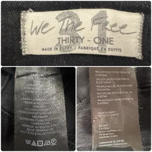 We The Free People Jayde Flare Jeans Onyx Black High Rise Stretch Denim Sz 31 thumbnail 9