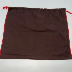 Coach Dark Brown Drawstring Dust Bag with Red Trim and Drawstring 16” X 13.5” thumbnail 5