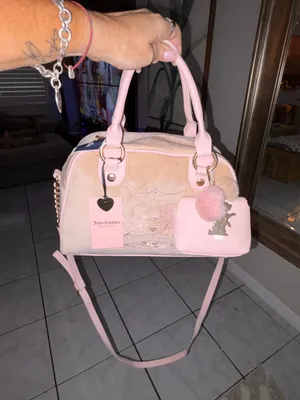 Juicy couture pink velour Y2K satchel bag thumbnail 2