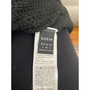 SHEIN Black Open Front Cardigan Knit Sweater Pockets Size S thumbnail 6