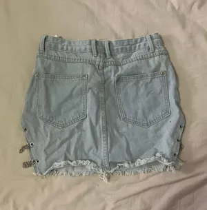 Denim Mini Skirt With Silver Chains thumbnail 3