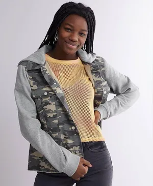 Buckle Gilded Intent Washed Camo Canvas Hooded Jacket thumbnail 1