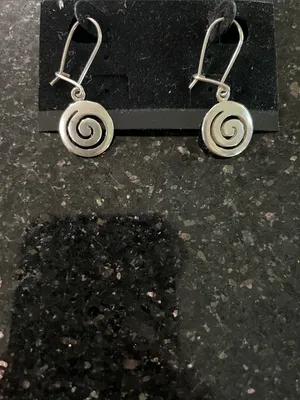 Greek Spiral 925 Sterling Silver Earrings Round Curly thumbnail 3