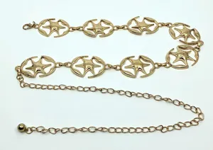 Y2K Celestial Liquid Gold Starburst Chain Belt, Fits 23.5–42.5 Inches, X7GA1218 thumbnail 1