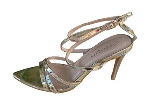 Felicity size 7 womens gold Patent leather heels strappy ankle NWOT thumbnail 1