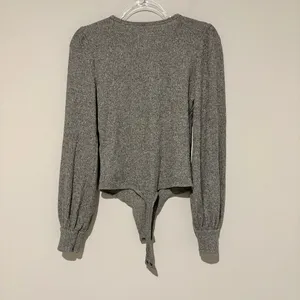 Hollister ribbed balloon‎ long sleeve bodysuit grey size medium thumbnail 2