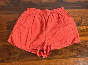 SNDYS Everyday Shorts Womens Size‎ S Coral Textured Elastic Waist Pull-On thumbnail 1