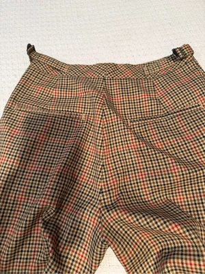 Brandy Melville Brown Plaid Straight Leg Pants with Red Accent thumbnail 5