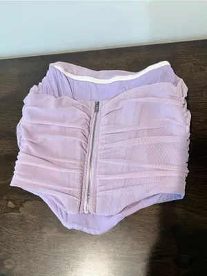 Strapless Ruched Lilac Bandeau Top thumbnail 3