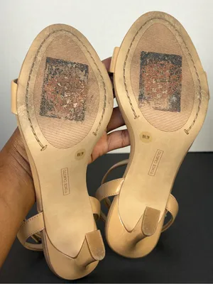 Vince Camuto Beige Heels Straps Ankle Heels Size 8 thumbnail 8