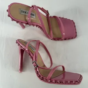Steve Madden Zelle Square Toe‎ Rhinestone Heels in Pink Size 9 thumbnail 3