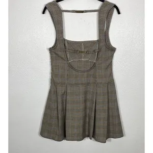 BDG Plaid Fit & Flare Mini Sleeveless Open Back Dress Size L thumbnail 12