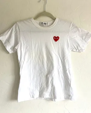 Comme des Garçons White PLAY Tee Shirt thumbnail 2