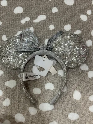 NWT Disney Parks sequined minnie ears headband bow sparkly mickey thumbnail 4