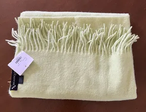 New Incalpaca Green Fringe Scarf Shawl Alpaca Wool Blend Luxury Wrap Peru 70x26” thumbnail 1