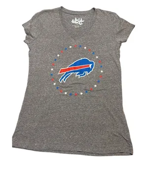 Touch Alyssa Milano Buffalo Bills Heather Gray V Neck T Shirt Football Sz Large thumbnail 1
