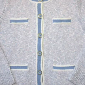 NWT J.Crew Marled Sweater Lady Jacket in Lilac Seascape White Cardigan M thumbnail 2