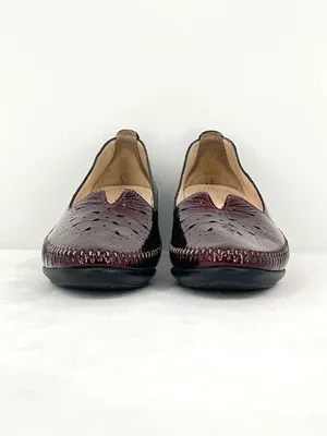 SAS Sonyo Bordo Burgundy Red Patent Leather Slip On Comfort Heels Pumps Women 8M thumbnail 2