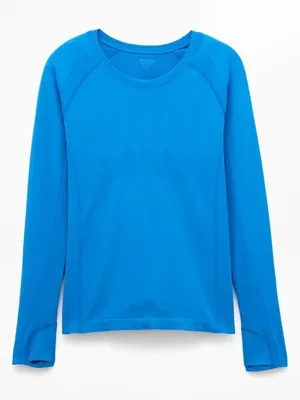 New Athleta XL Momentum Flex Top Breaker Blue X-Large Regular Long Sleeve thumbnail 4