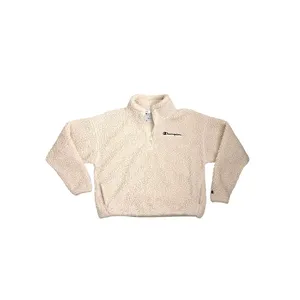 Champion Cream Sherpa Quarter Zip Fleece Pullover Sweatshirt Women's Medium thumbnail 4