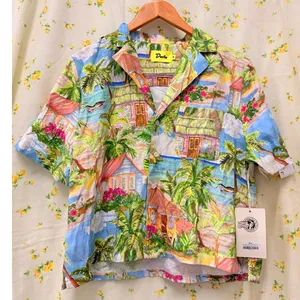 Duvin Vacation Daze Buttonup Tencel Small Spring‎ Summer Bahams Hawaii thumbnail 3