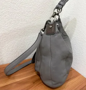COACH 18287 Kristin Spectator Gray Leather w/ Croc Embossed Trims Handbag thumbnail 2