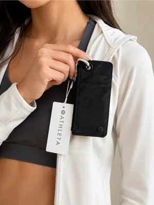 NWT Athleta Run Route Bonnie Coffee Run Card Holder Zip Pouch Black thumbnail 1