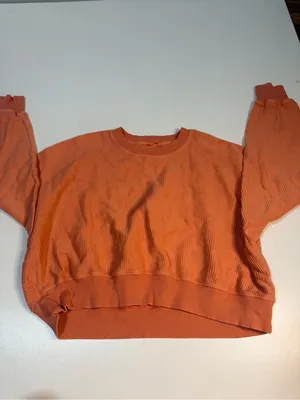 aerie Oversized Ribbed Crew Sweater - Burnt Orange thumbnail 2