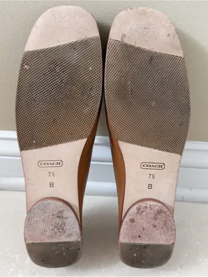 Coach Shari Nappa Camel Natural Tan Vacchetta Leather Slip On Penny Loafer 7.5 B thumbnail 8