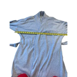 UGG‎ Duffield II Robe Women Large Heather Grey Fleece Belted Loungewear 1108461 thumbnail 8