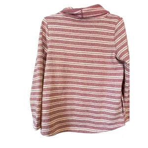 LL Bean Maroon Striped Cowl Neck Soft Cozy‎ Sweater SzXL thumbnail 9