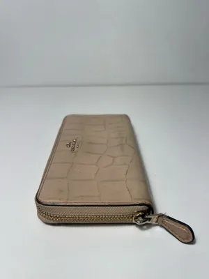 Coach Crocodile Embossed Leather Accordion Zip Around Long Continental Wallet thumbnail 6