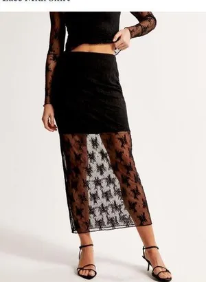 NWT Abercrombie Lace Midi Skirt thumbnail 1