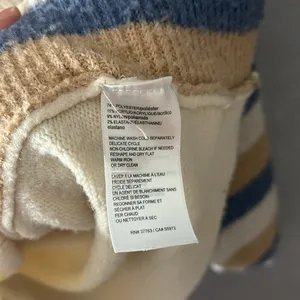 Harper & Liv Cream Knit Striped Crewneck Sweater thumbnail 7