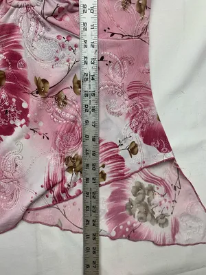 y2k la khaki size large Pink Floral Asymmetrical Women’s Top short sleeve fairy thumbnail 6