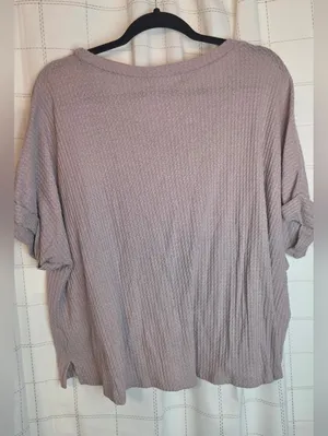 Arula Boxy Crop Tee Purple Size 2X thumbnail 4