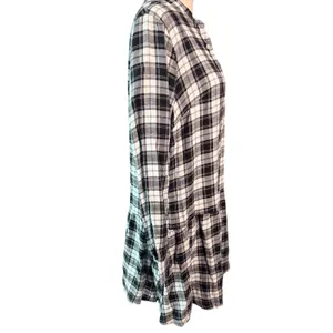 Gap Womens Black White Plaid Long Sleeve Button Down Dropped Waist Dress Size M thumbnail 3