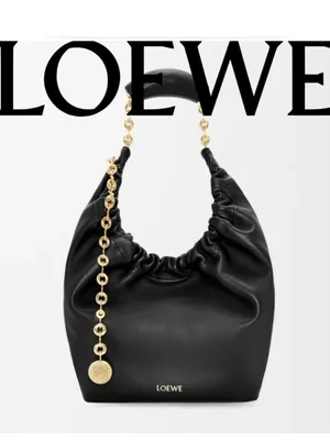 Loewe Small Squeeze bag in mellow nappa black lambskin thumbnail 3