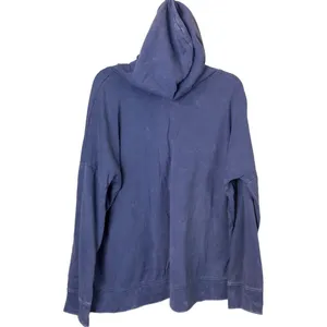 Free Press Distressed Blue Hooded Sweatshirt Size Medium thumbnail 6