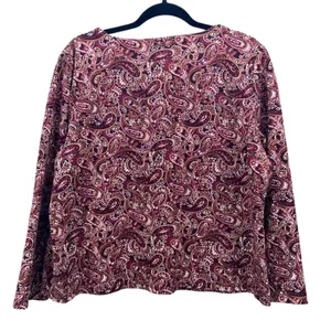 Talbots Paisley Blouse Brown XL‎ thumbnail 3