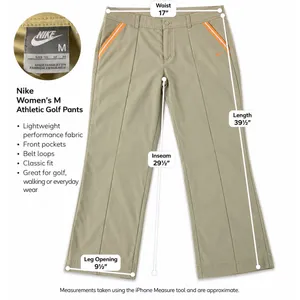 Nike Golf Pants Womens M Beige Khaki Orange Stripe Dri Fit Straight Leg thumbnail 3