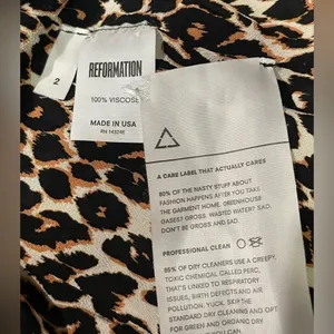 Reformation Leopard Print Short Sleeve V-Neck‎ Mini Dress 2 thumbnail 5