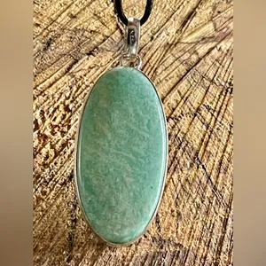 Oval Green Amazonite Pendant 2 1/4” thumbnail 5