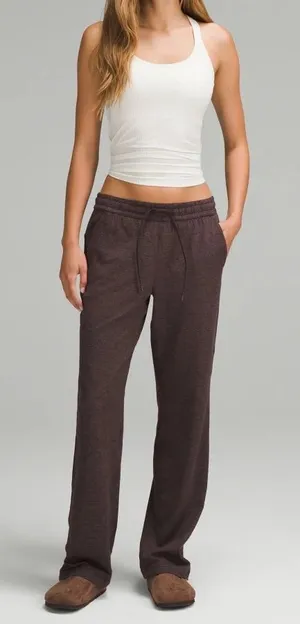 NWT Lululemon Soft Jersey Straight-Leg Mid-Rise Pant size 6 Heathered dark espre thumbnail 1
