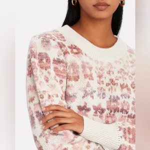 LoveShackFancy Womens Luxury Wool Alpaca Blend Sweater Sz Medium Cottage Knit thumbnail 4