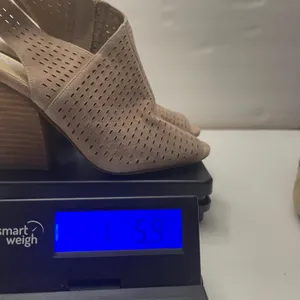 Vince Camuto Kellija Taupe Suede Perforated Peep Toe Block Heel Booties Size 7.5 thumbnail 10