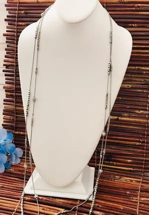 Chico’s Double Strand Rhinestone Ball Necklace thumbnail 1